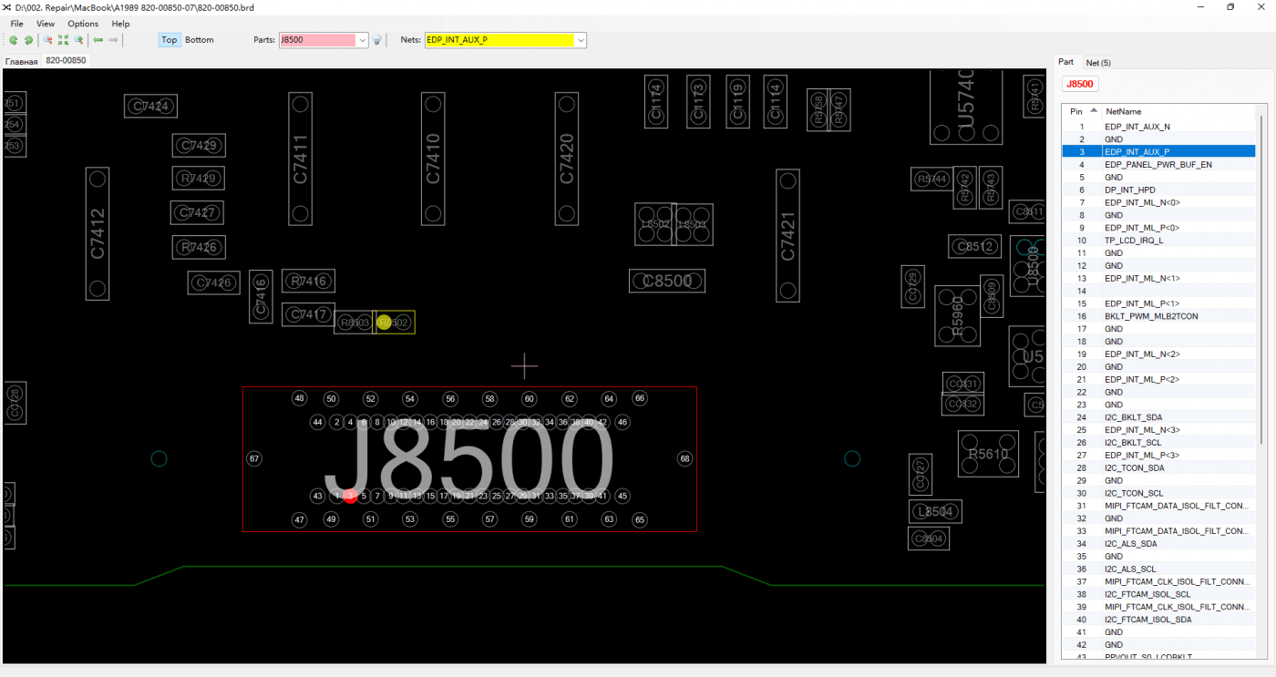 macbook a1989 kann nicht starten Problem Reparatur 04 Das Signal am Stecker