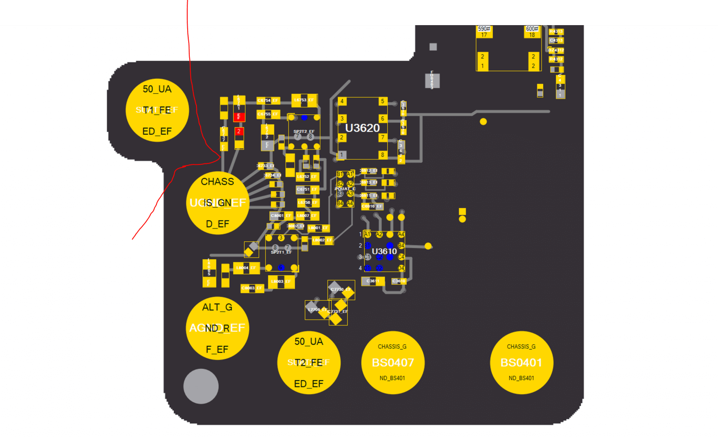 Riparazione della scheda madre dell'iphone 8 plus: come abbiamo risolto i problemi di pcb e wi-fi incrinati dopo un danno da caduta 05 la parte incrinata sul lato posteriore