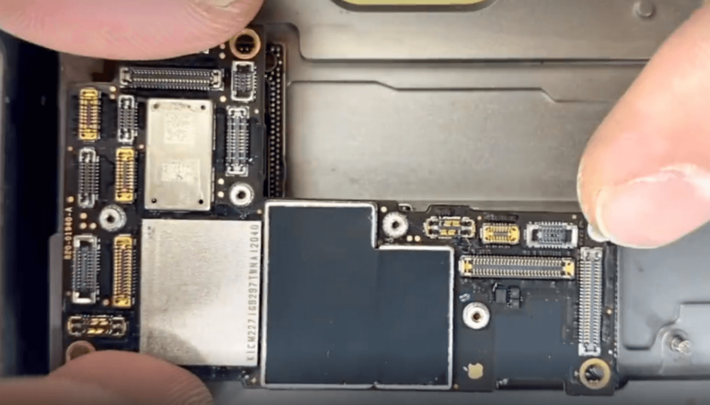 iphone 12 pro max cannot charge and stuck at apple logo 05 then we can recombine the two layers of motherboard with heating platform