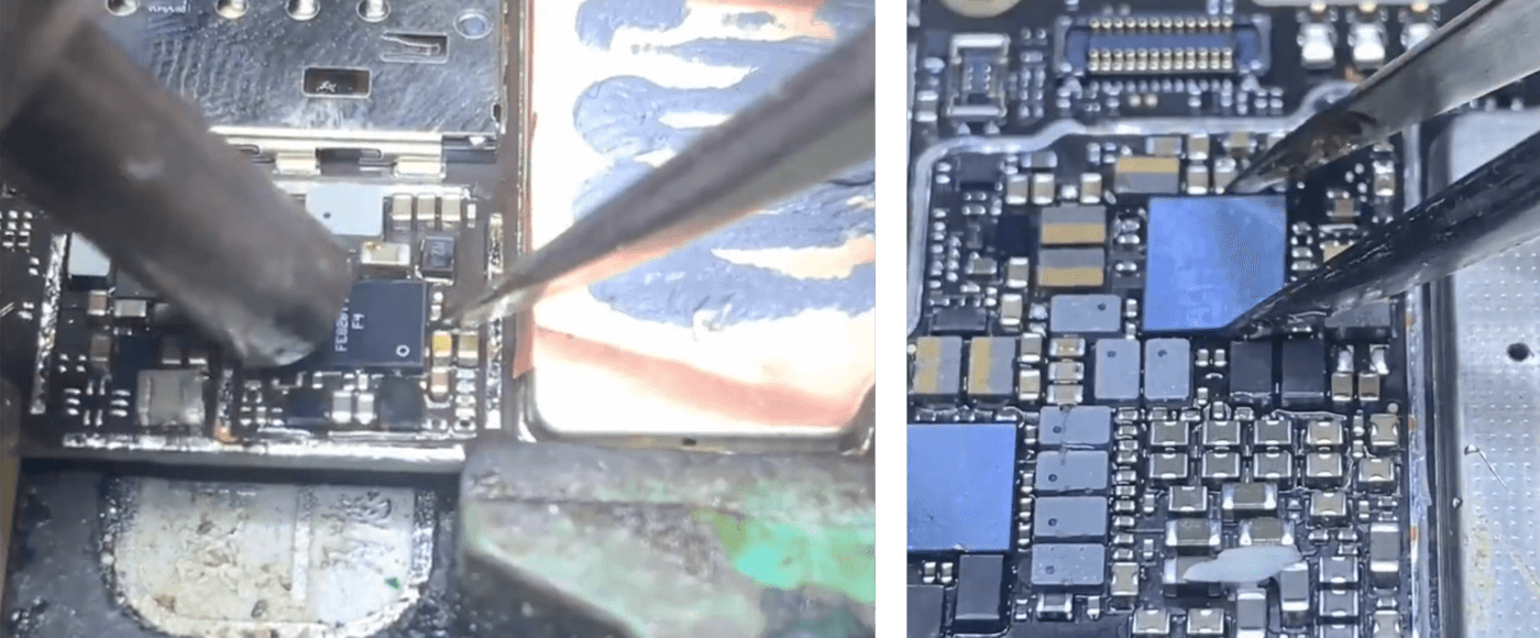 xiaomi mi 9 no se enciende problema de reparación 07 sustituir los dos chips
