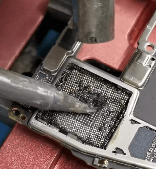 reparación de problemas de arranque en huawei mate 20 pro causados por problemas de soldadura de la cpu eliminar el exceso de soldadura