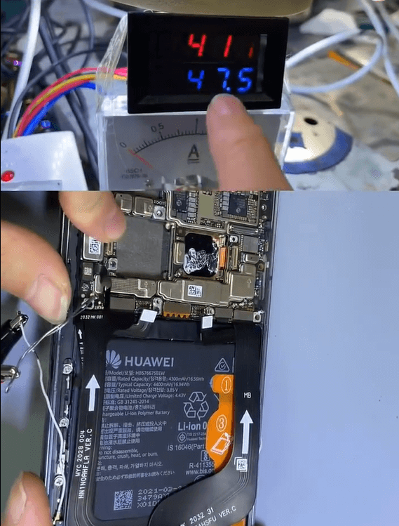 réparation des dommages causés par l'eau sur le huawei mate 40 pro 40mA de courant Mate 40 Pro 2