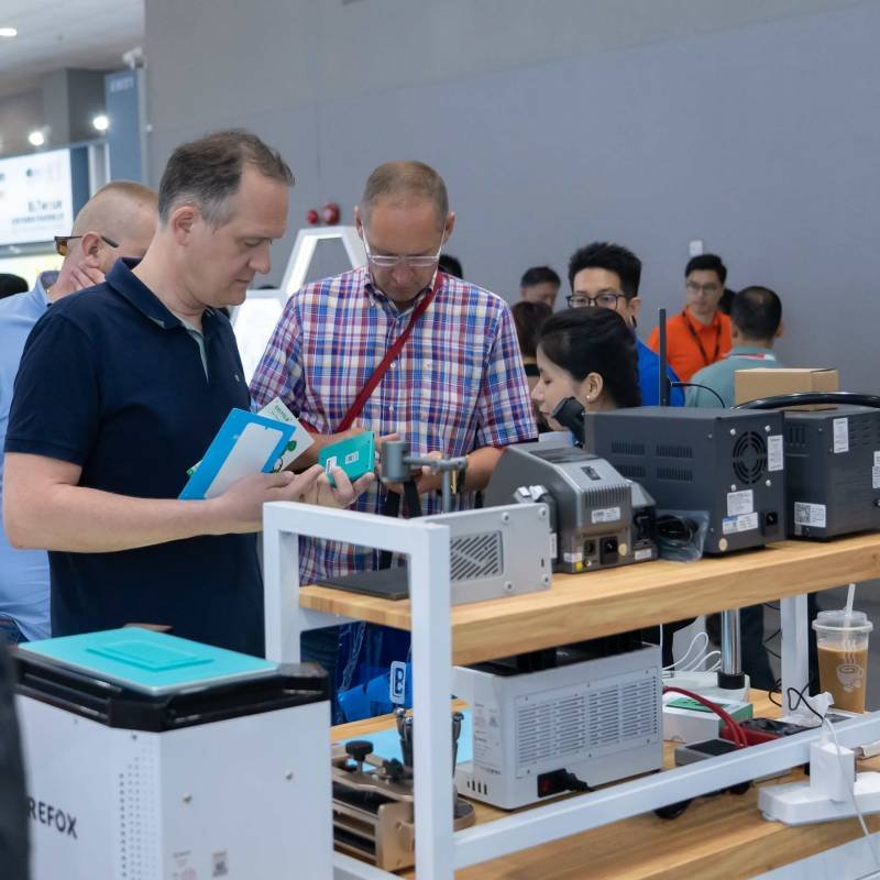rewa participated in the hong kong global sources mobile electronics show with great success Talking with Buyers-2