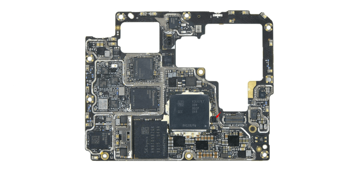 xiaomi mi 11 problema de la cámara de reparación U7306 Posición en la placa base