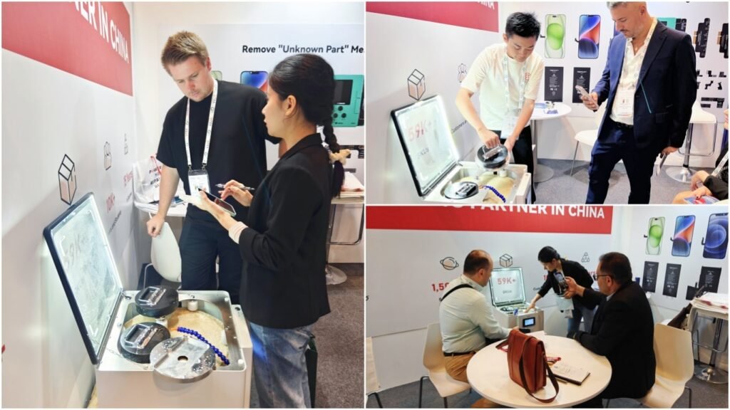 rewa porta le soluzioni aziendali per la riparazione al gitex 2024 di dubai Figura 3. I clienti sono interessati alla lucidatrice da tavolo