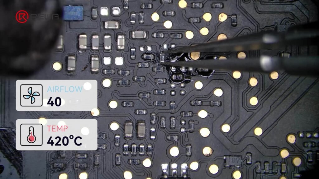 Comment mettre à jour le macbook air a1466 en i7 cpu & 16gb ram déplacer les résistances avec précaution