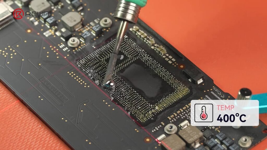 Comment mettre à jour le macbook air a1466 en i7 cpu & 16gb ram réparation des pads de soudure